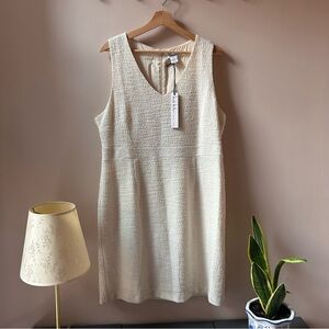 Nicole Miller Boucle Ivory Mini Sheath Dress